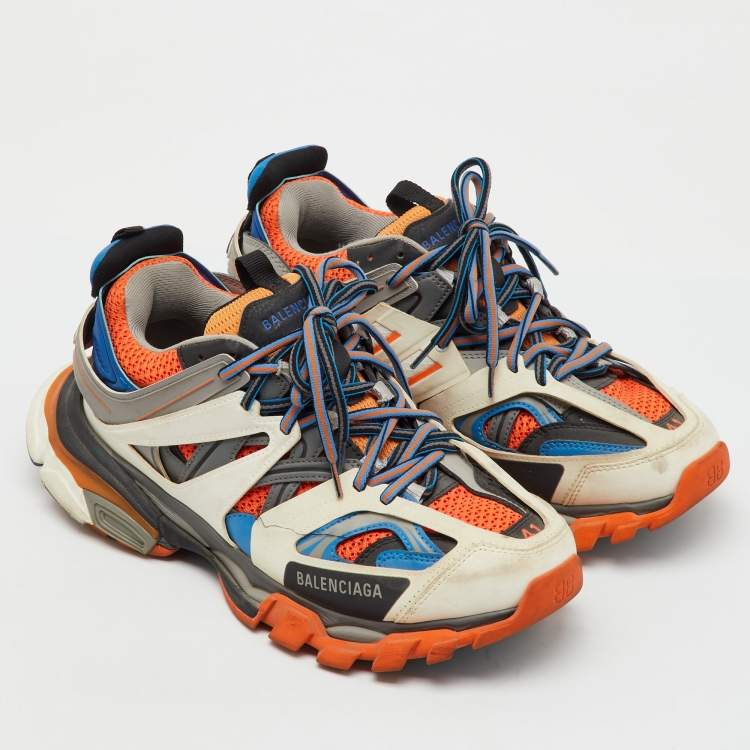 Pre Owned Balenciaga Multicolor Faux Leather and Mesh Track Sneakers Size 41