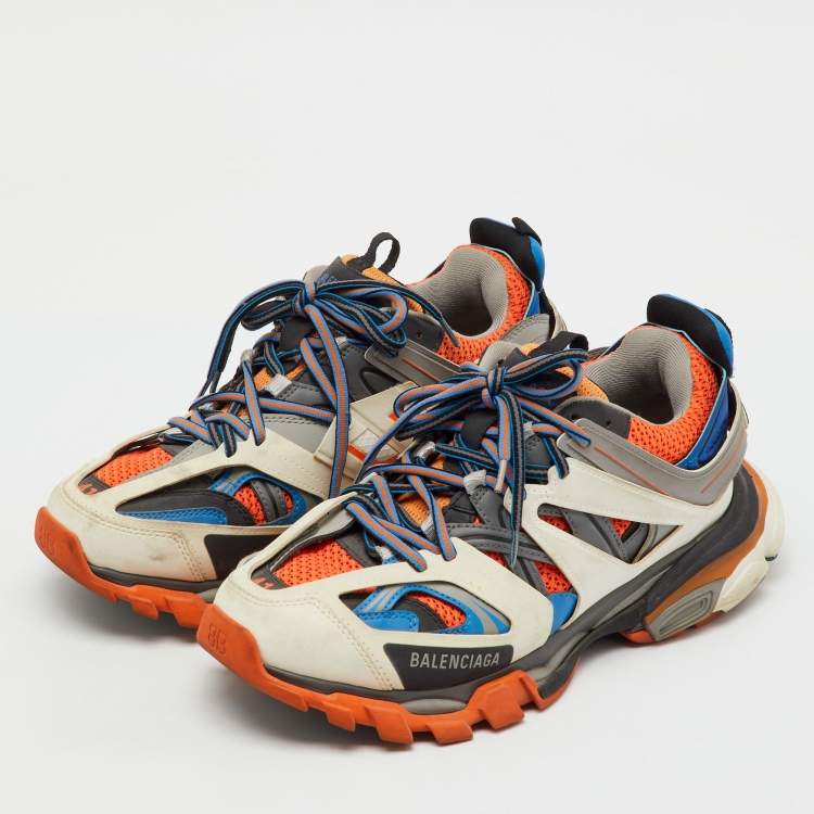 Pre Owned Balenciaga Multicolor Faux Leather and Mesh Track Sneakers Size 41