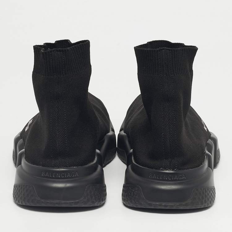 Pre Owned Balenciaga Black Knit Fabric Speed Trainer Sneakers Size 45