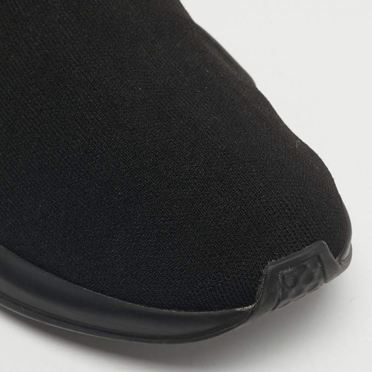Pre Owned Balenciaga Black Knit Fabric Speed Trainer Sneakers Size 45
