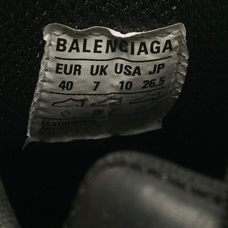 Pre Owned Balenciaga Black Faux Leather Triple S Clear Sole Sneakers Size 40
