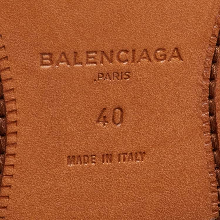 Pre Owned Balenciaga Brown Leather Lace Up Derby Size 40