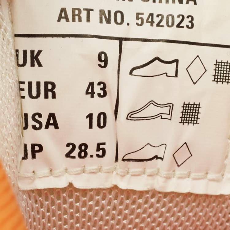 Pre Owned Balenciaga White/Orange Mesh and Faux Leather Track Sneakers Size 43