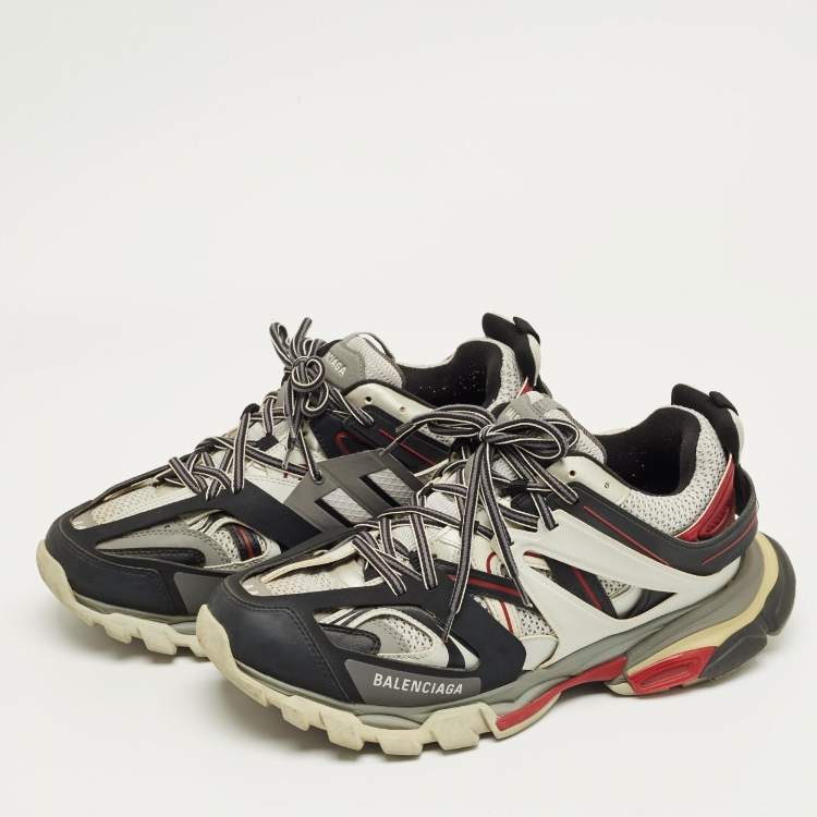 Pre Owned Balenciaga Multicolor Faux Leather and Mesh Track Low Top Sneakers Size 44