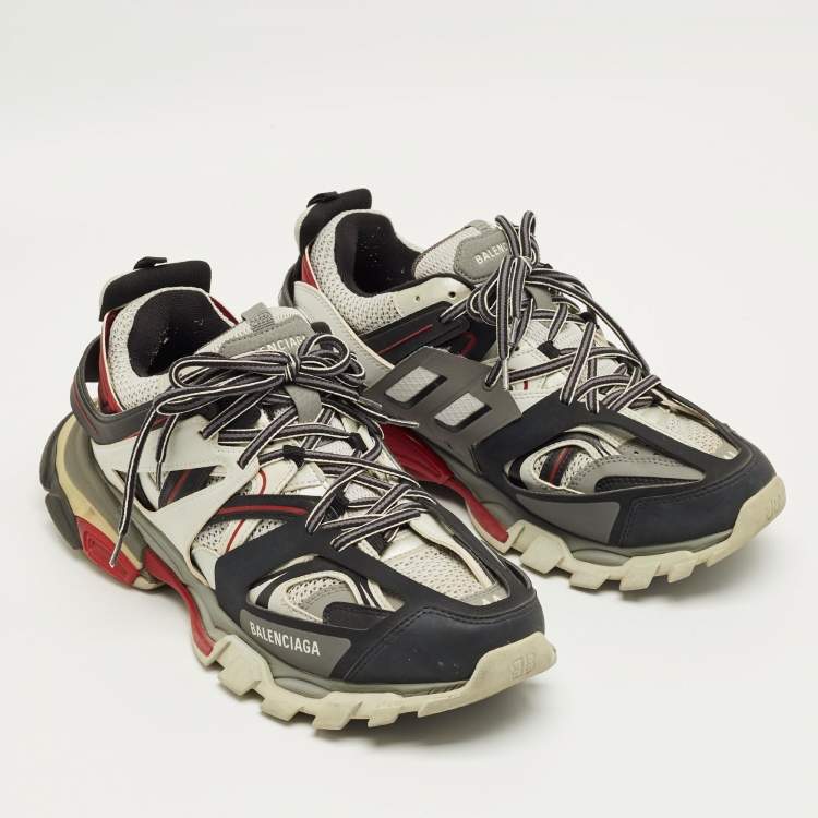 Pre Owned Balenciaga Multicolor Faux Leather and Mesh Track Low Top Sneakers Size 44