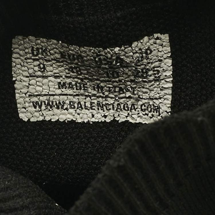 Pre Owned Balenciaga Black Knit Fabric Speed Trainer Sneakers Size 43