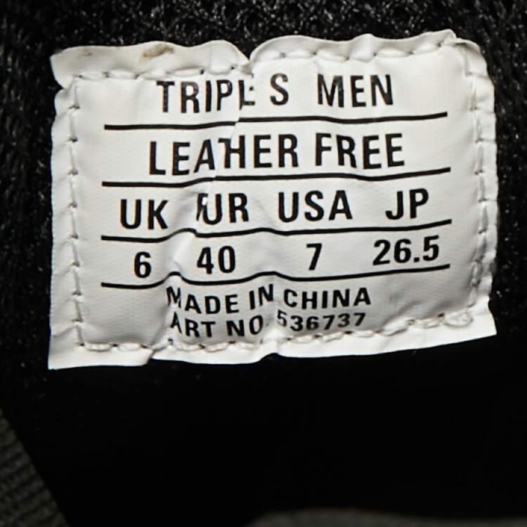 Pre Owned Balenciaga Black Faux Leather Allover Logo Triple S Sneakers Size 40