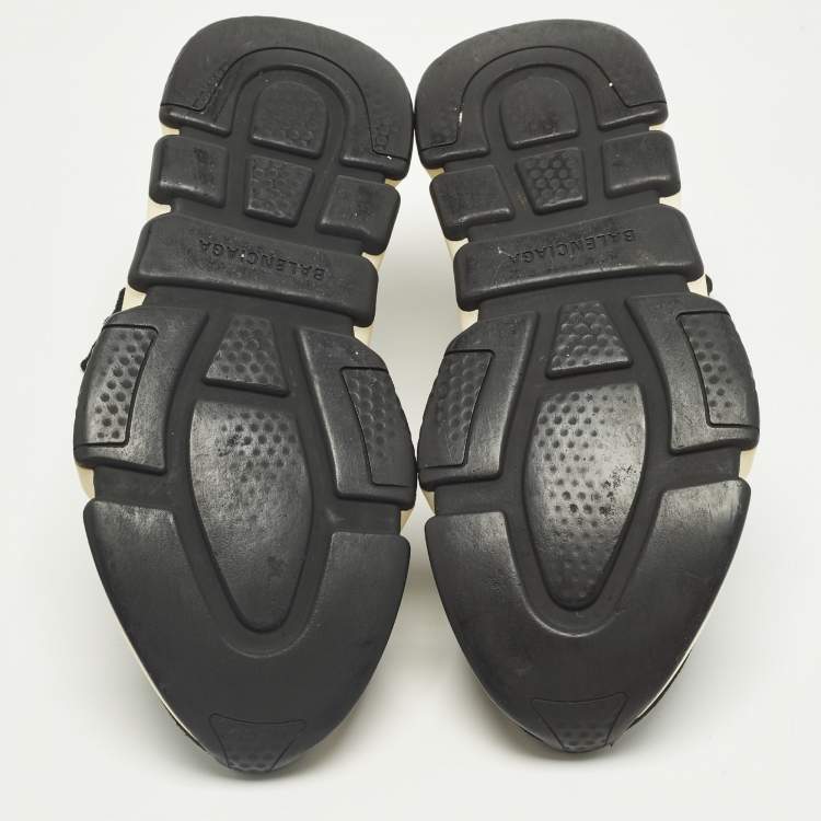 Pre Owned Balenciaga Speed Trainer Size 41 Black Knit Fabric High Top Sneakers