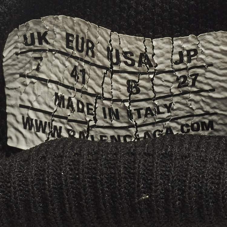 Pre Owned Balenciaga Speed Trainer Size 41 Black Knit Fabric High Top Sneakers