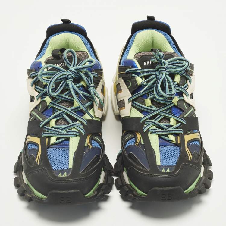 Pre Owned Balenciaga Track Size 44 Multicolor Faux Leather and Mesh Low Top Sneakers