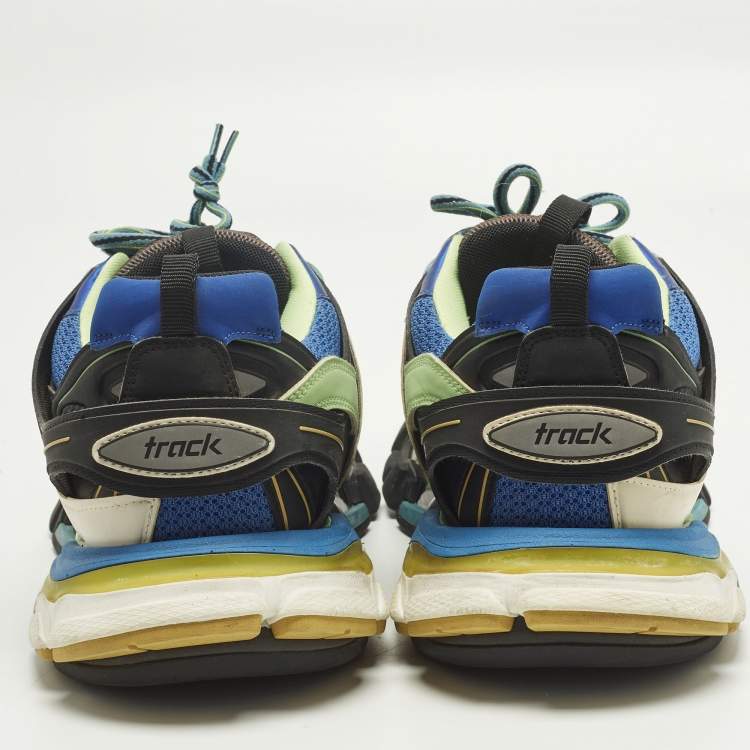 Pre Owned Balenciaga Track Size 44 Multicolor Faux Leather and Mesh Low Top Sneakers