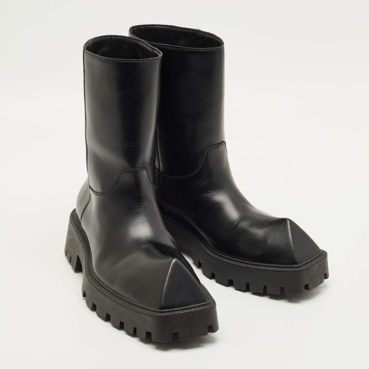 Pre Owned Balenciaga Rhino Size 41 Black Leather Chelsea Boots