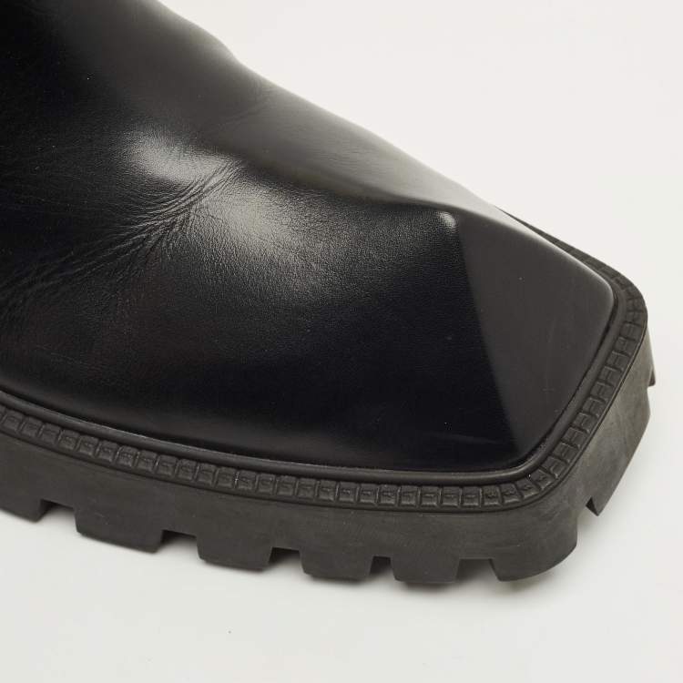 Pre Owned Balenciaga Rhino Size 41 Black Leather Chelsea Boots