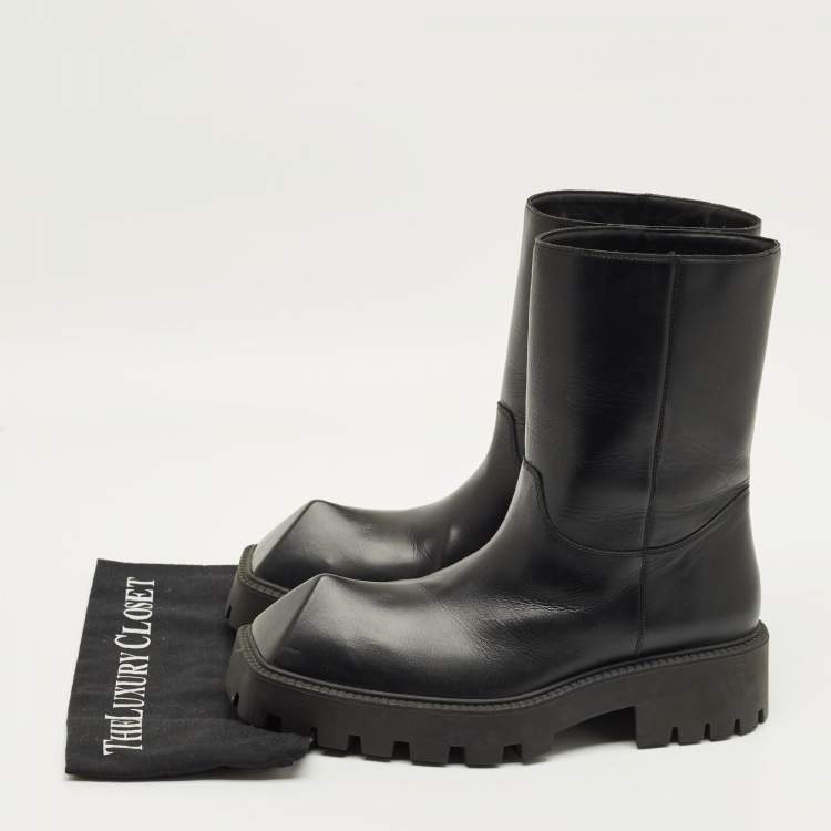 Pre Owned Balenciaga Rhino Size 41 Black Leather Chelsea Boots