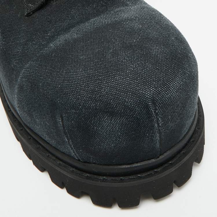 Pre Owned Balenciaga Stomper Size 41 Black Denim Combat Boots