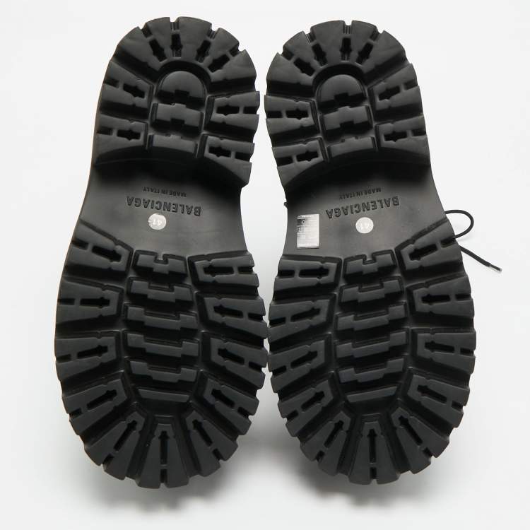 Pre Owned Balenciaga Stomper Size 41 Black Denim Combat Boots