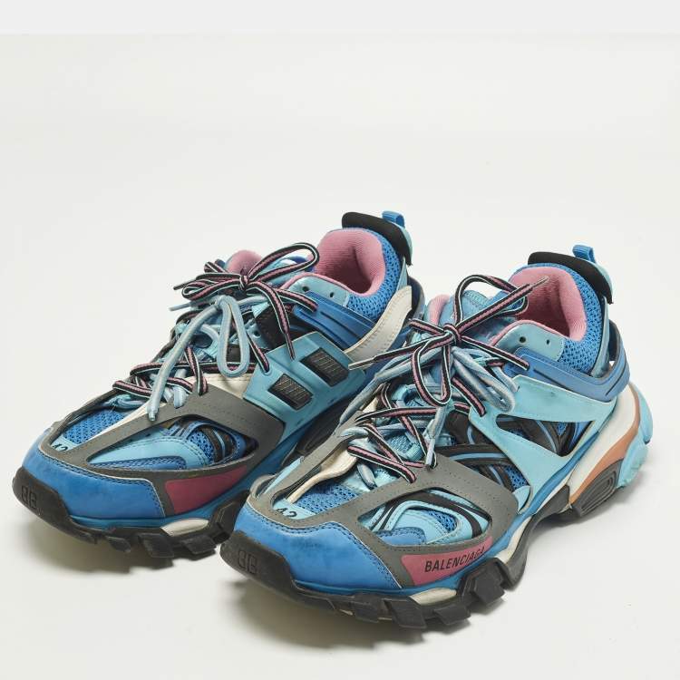 Pre Owned Balenciaga Track Size 42 Multicolor Faux Leather and Mesh Low Top Sneakers