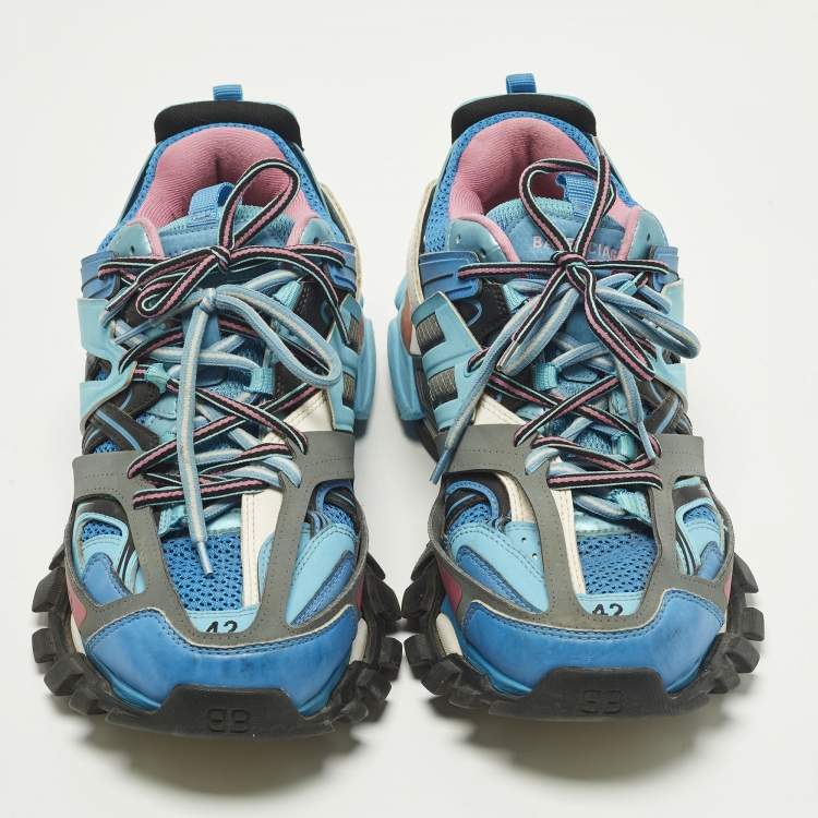 Pre Owned Balenciaga Track Size 42 Multicolor Faux Leather and Mesh Low Top Sneakers