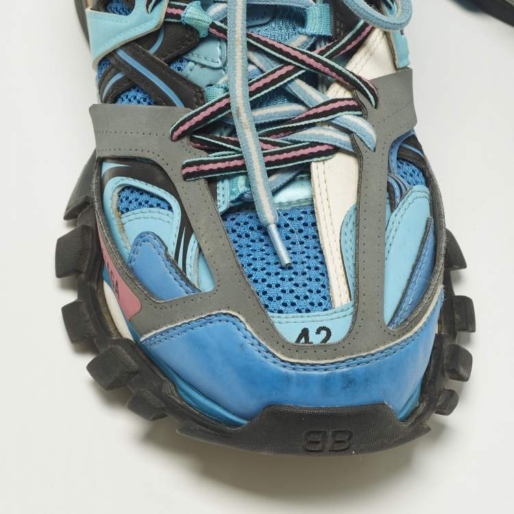 Pre Owned Balenciaga Track Size 42 Multicolor Faux Leather and Mesh Low Top Sneakers