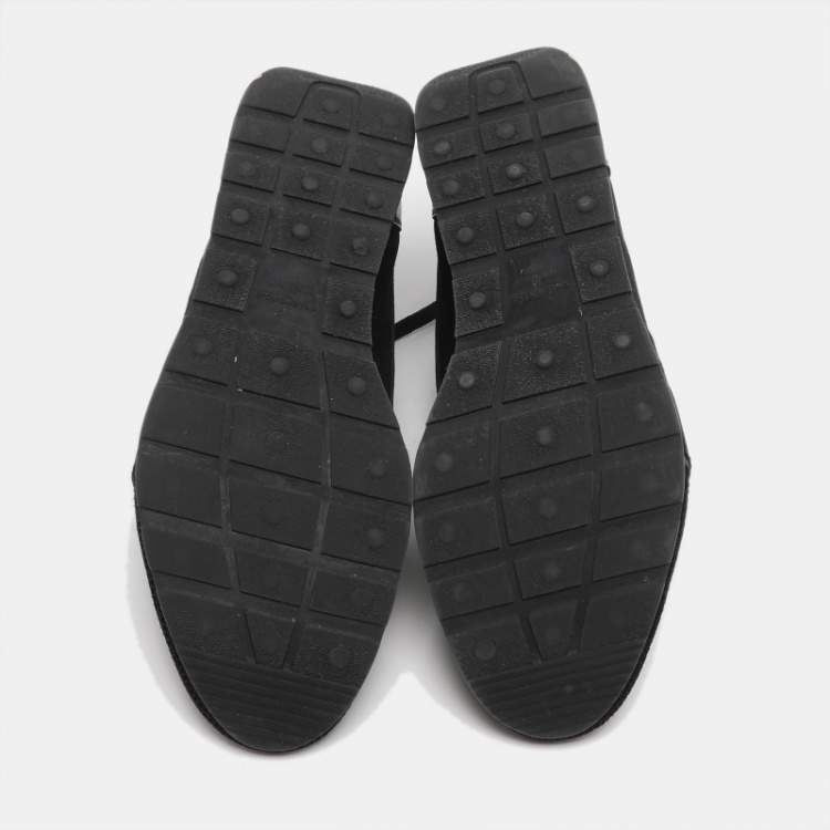 Pre Owned Balenciaga Race Runner Size 43 Black/Olive Mesh and Patent Leather Low Top Sneakers