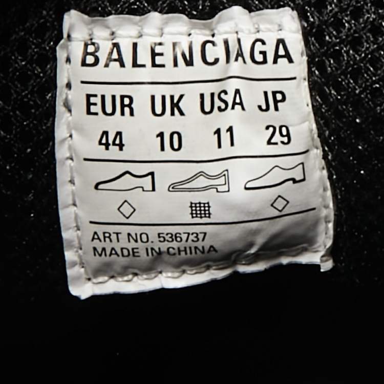 Pre Owned Balenciaga Triple S DIY Metal Size 44 Black Faux Leather Low Top Sneakers