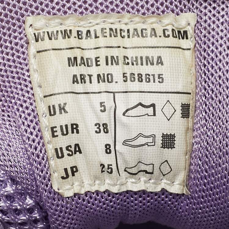 Pre Owned Balenciaga Track 2 Size 38 Purple Leather and Rubber Lace Up Sneakers