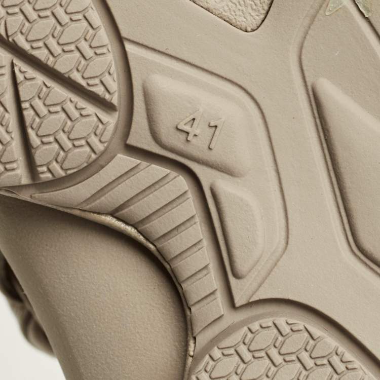 Pre Owned Balenciaga Tourist Size 41 Cream Faux Leather and Rubber Flat Sandals