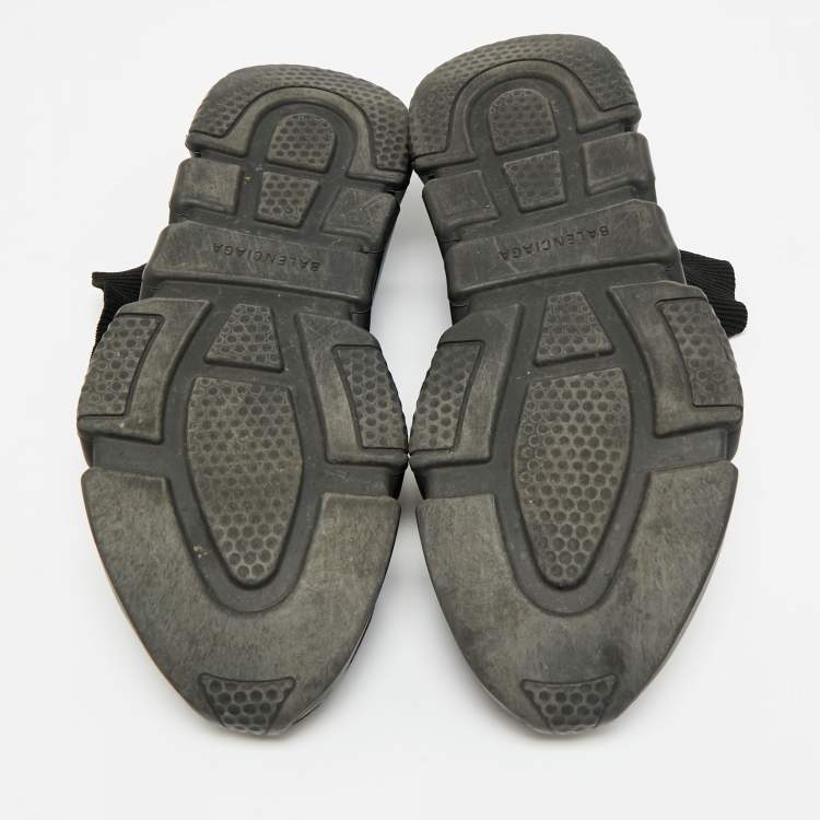 Pre Owned Balenciaga Speed Trainer Size 45 Black Knit Fabric High Top Sneakers