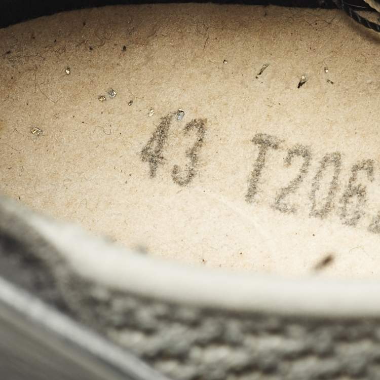 Pre Owned Balenciaga Size 43 Grey Knit Fabric and Leather Slip On Sneakers