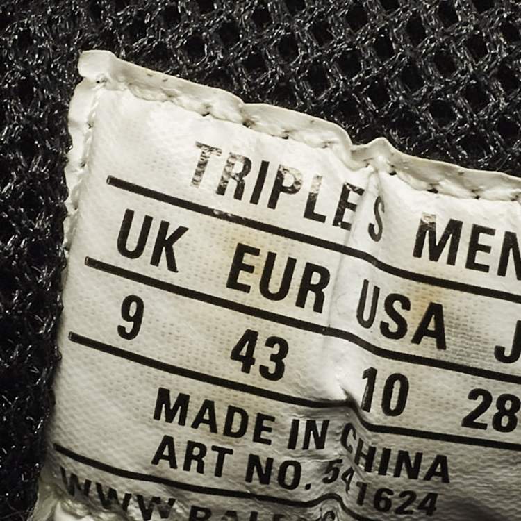 مملوكة مسبقًا Balenciaga Triple S Size 43 Black Faux Leather and Mesh Low Top Sneakers