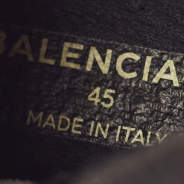 Pre Owned Balenciaga Speed Trainer Size 45 Black Knit Fabric High Top Sneakers