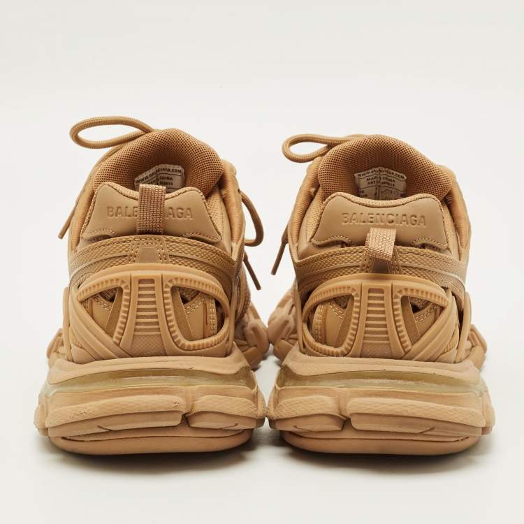 Pre Owned Balenciaga Track 2 Size 40 Brown Faux Leather and Mesh Low Top Sneakers