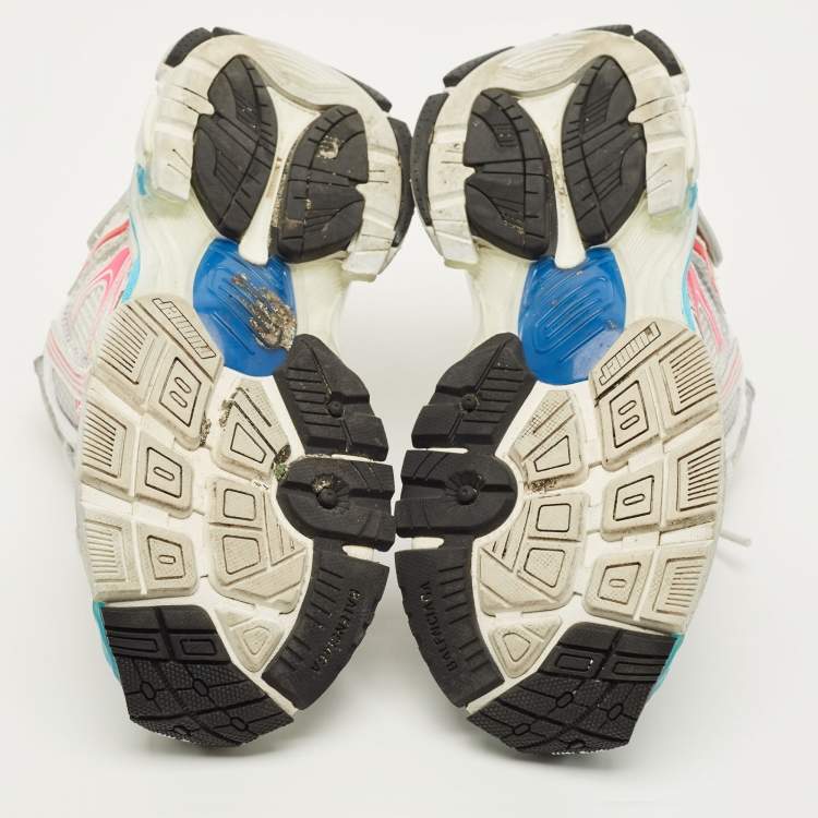 Pre Owned Balenciaga Runner Size 41 Multicolor Faux Leather and Mesh Lace Up Sneakers