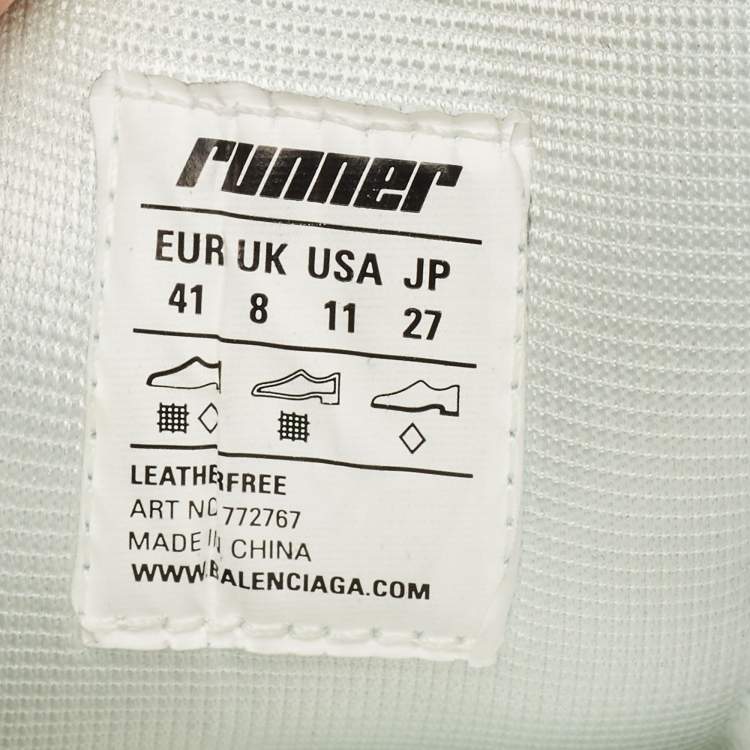 Pre Owned Balenciaga Runner Size 41 Multicolor Faux Leather and Mesh Lace Up Sneakers