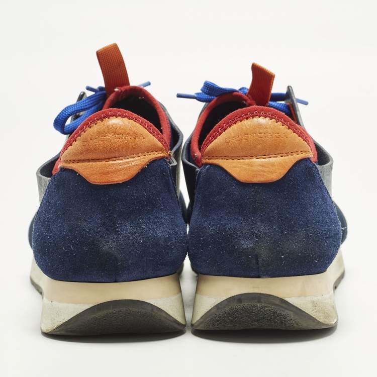 Pre Owned Balenciaga Race Runner Size 43 Multicolor Leather, Mesh and Suede Low Top Sneakers