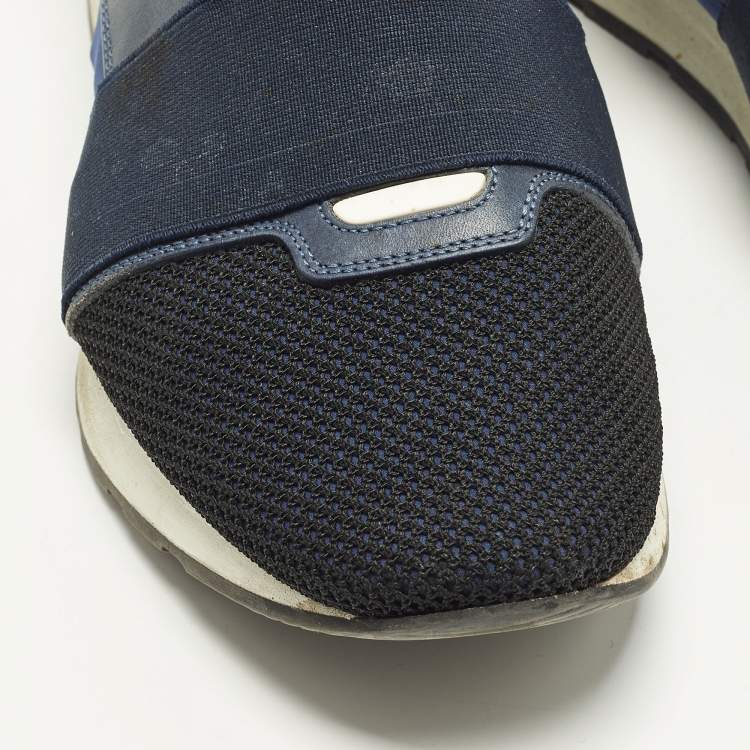 Pre Owned Balenciaga Race Runner Size 43 Multicolor Leather, Mesh and Suede Low Top Sneakers