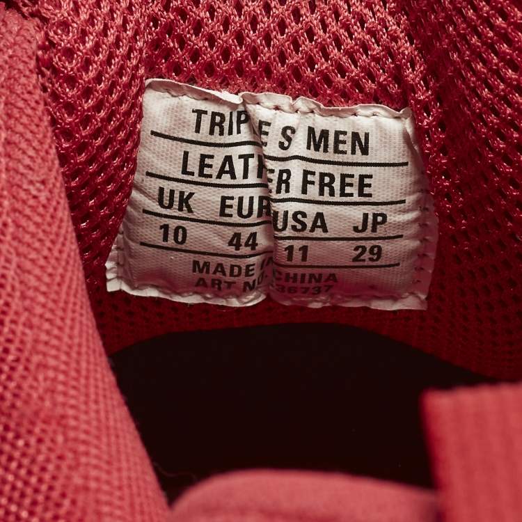 Pre Owned Balenciaga Triple S Clear Sole Size 44 Pink Faux Leather and Mesh Lace Up Sneakers