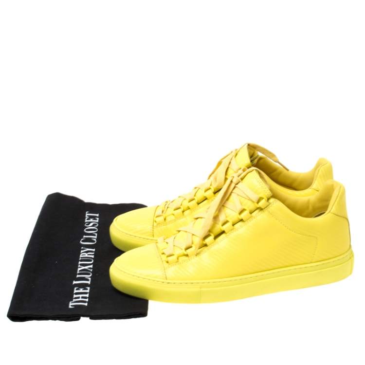 yellow balenciaga arena sneakers