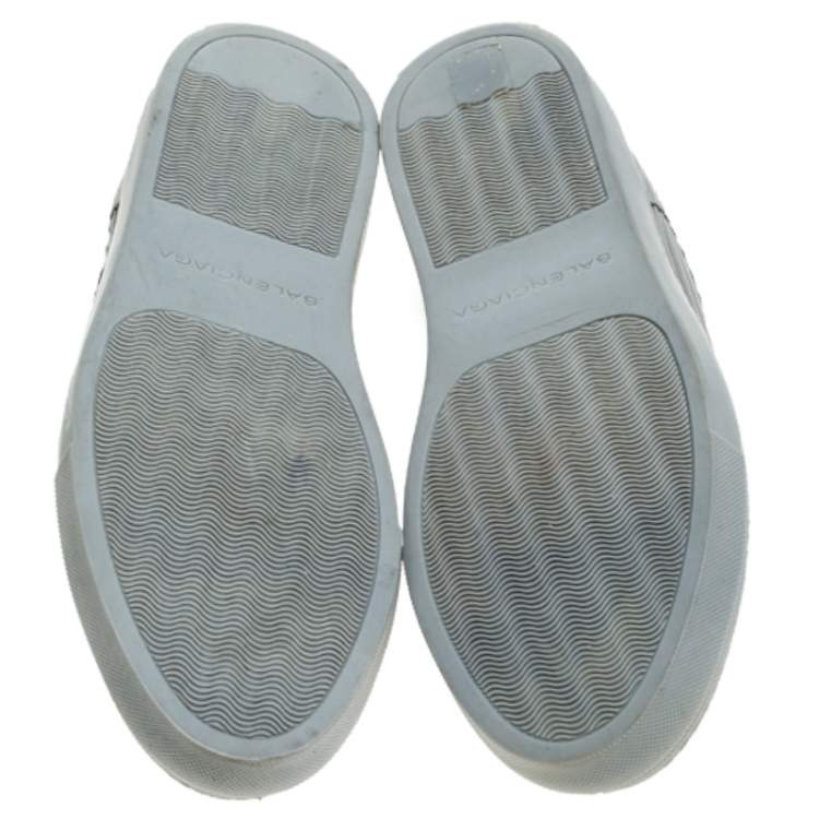 Pre Owned Balenciaga Grey Leather And Suede Low Top Sneaker Size 41