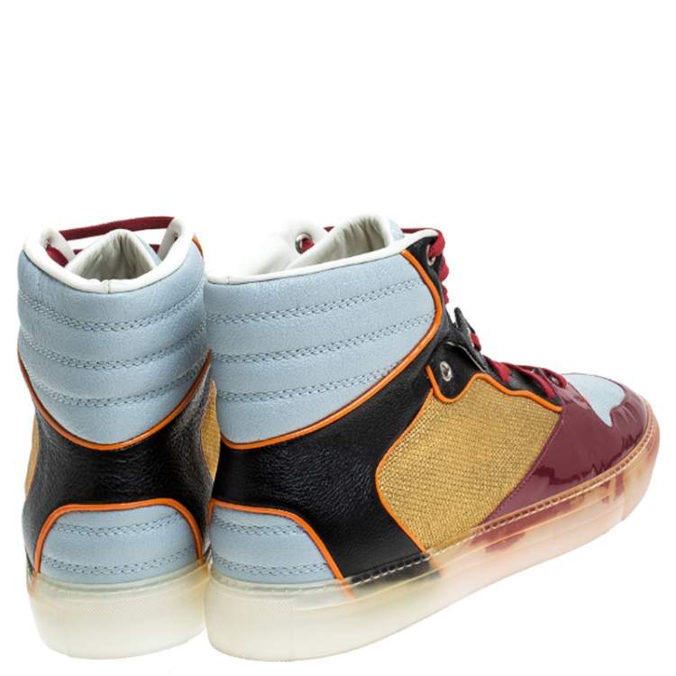 Pre Owned Balenciaga Multicolor Patent Leather High Top Sneakers Size 44