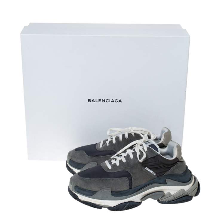 Pre Owned Balenciaga Multicolor Leather/Mesh Triple S Lace Up Sneakers Size 40