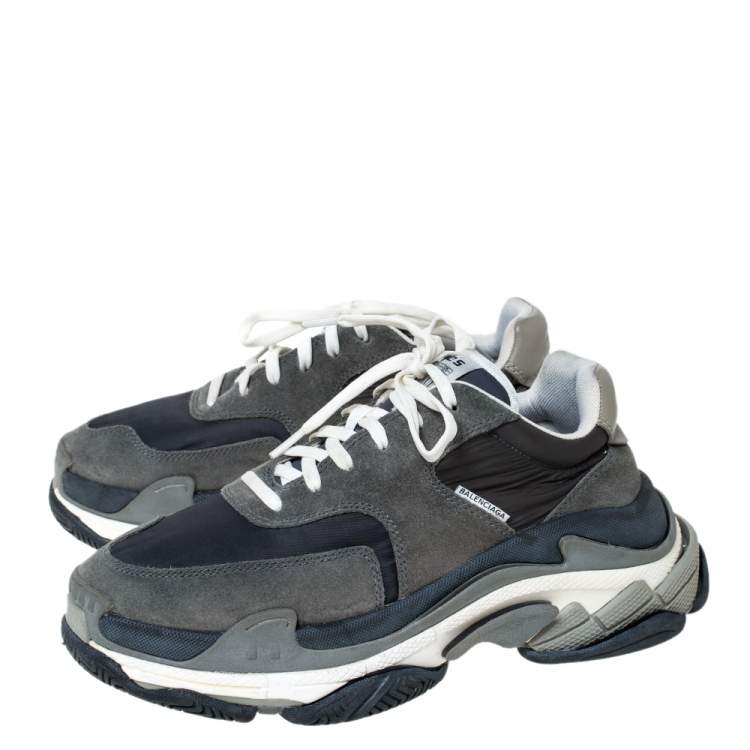 Pre Owned Balenciaga Multicolor Leather/Mesh Triple S Lace Up Sneakers Size 40