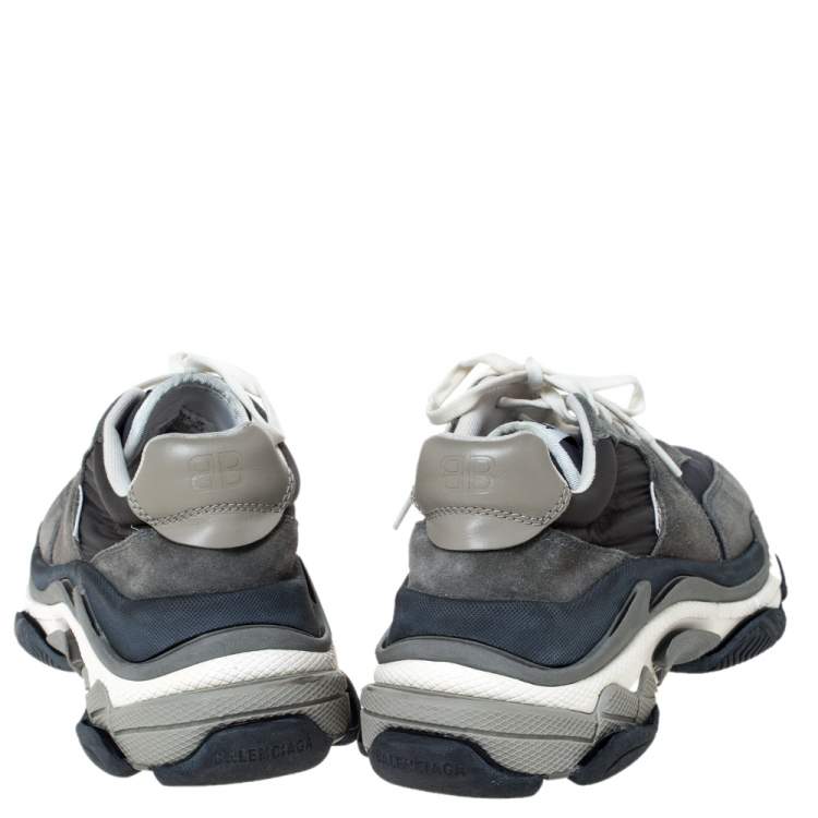 Pre Owned Balenciaga Multicolor Leather/Mesh Triple S Lace Up Sneakers Size 40