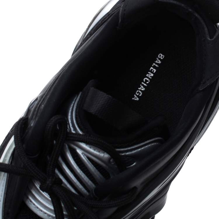Pre Owned Balenciaga Black/Grey Leather and Rubber Tyrex 2020 Sneakers Size 42