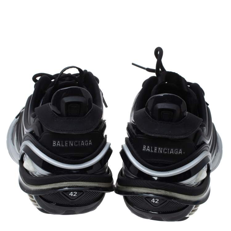 Pre Owned Balenciaga Black/Grey Leather and Rubber Tyrex 2020 Sneakers Size 42