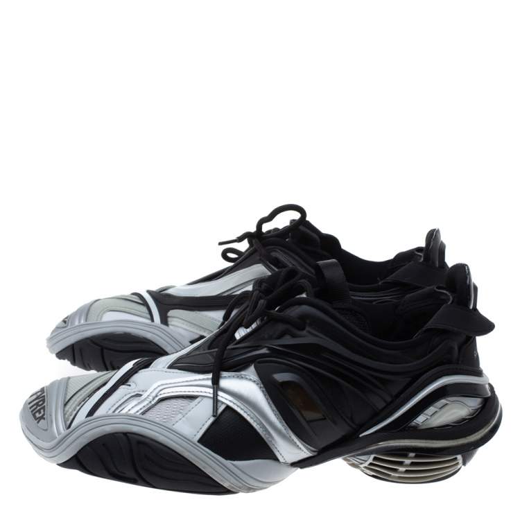 Pre Owned Balenciaga Black/Grey Leather and Rubber Tyrex 2020 Sneakers Size 42