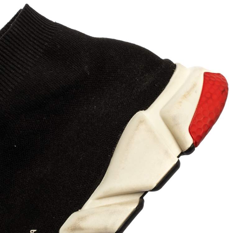 مملوكة مسبقًا Balenciaga Black Knit Speed High Top Sock Sneakers Size 43