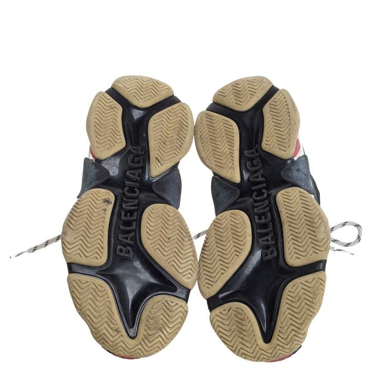 مملوكة مسبقًا Balenciaga Multicolor Leather And Mesh Triple S Platform Sneakers Size 40