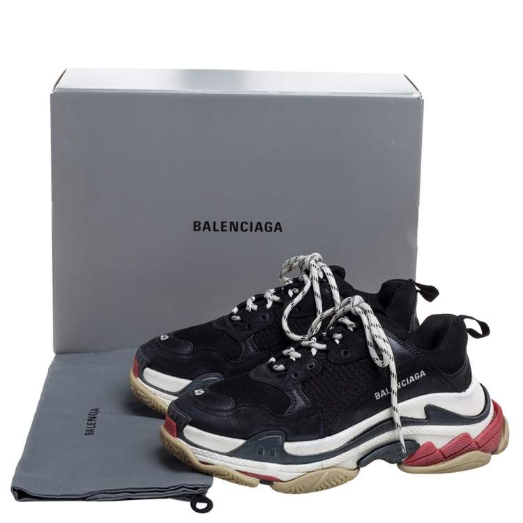 مملوكة مسبقًا Balenciaga Multicolor Leather And Mesh Triple S Platform Sneakers Size 40