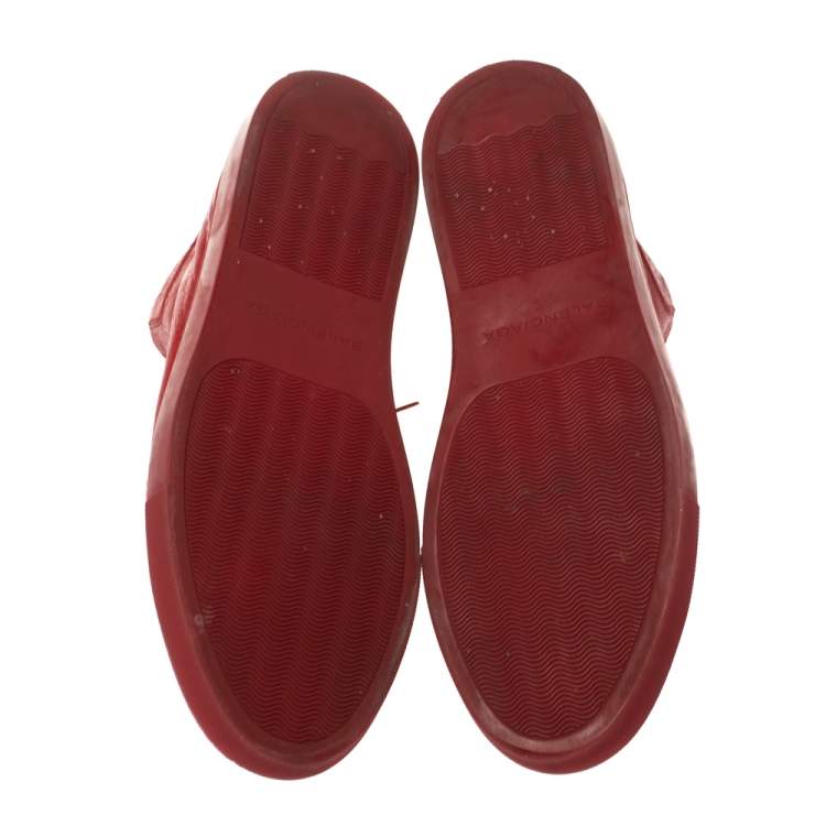Pre Owned Balenciaga Red Leather Arena High-Top Sneakers Size 43